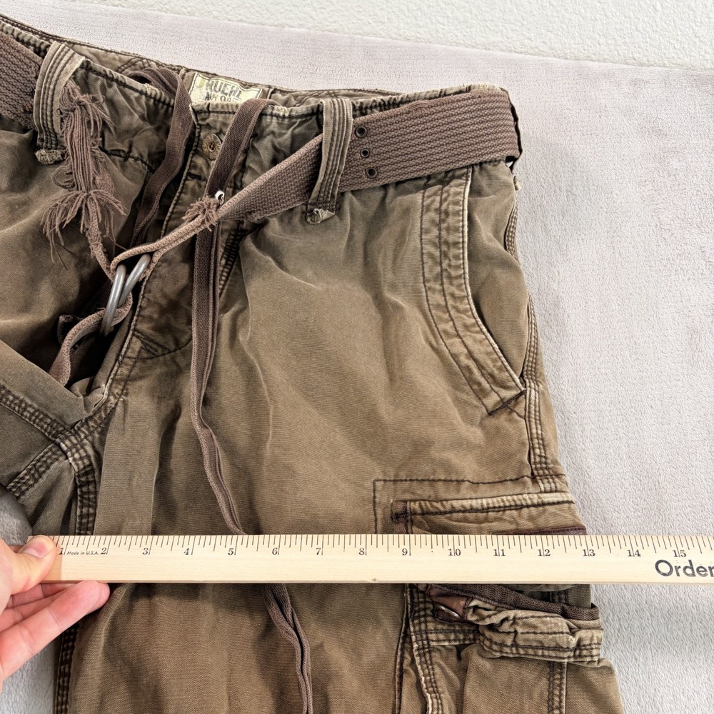 RUEHL No.925 Belted Cargo Pants in Surplus Green Men Large 36x30 Heavyweight - Picture 10 of 10